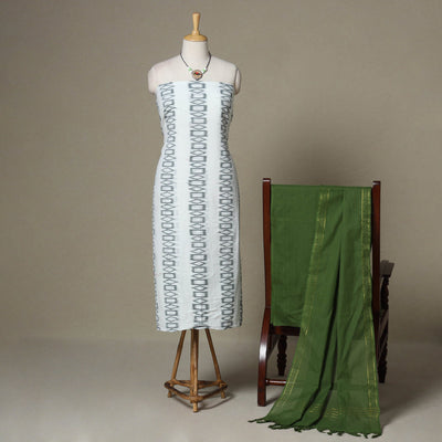 3pc unstitched maniabandha ikat dress material