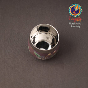Floral Handpainted Enamelware Stainless Steel Glass 40