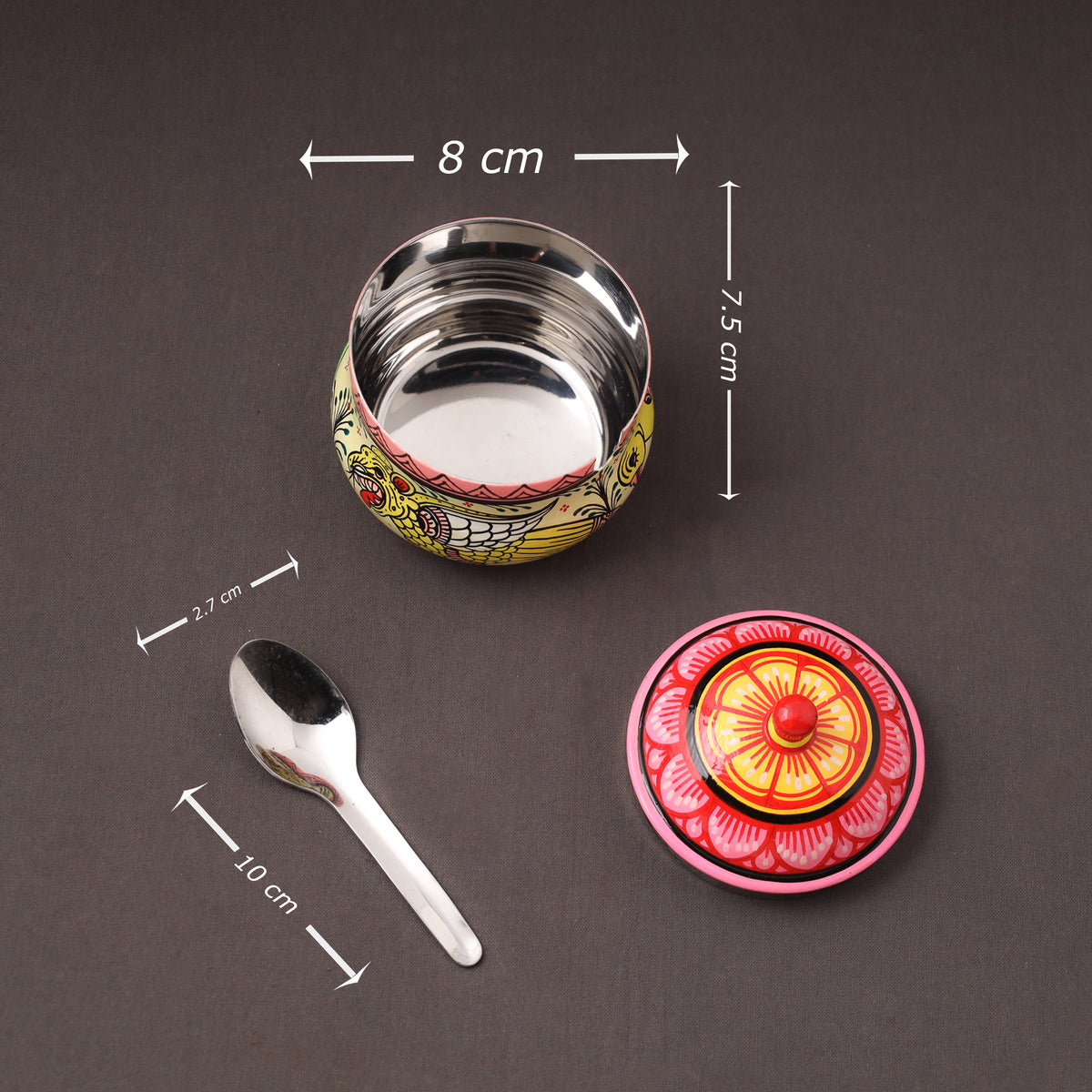 Odisha Pattachitra Handpainted Stainless Steel Ghee Pot 40