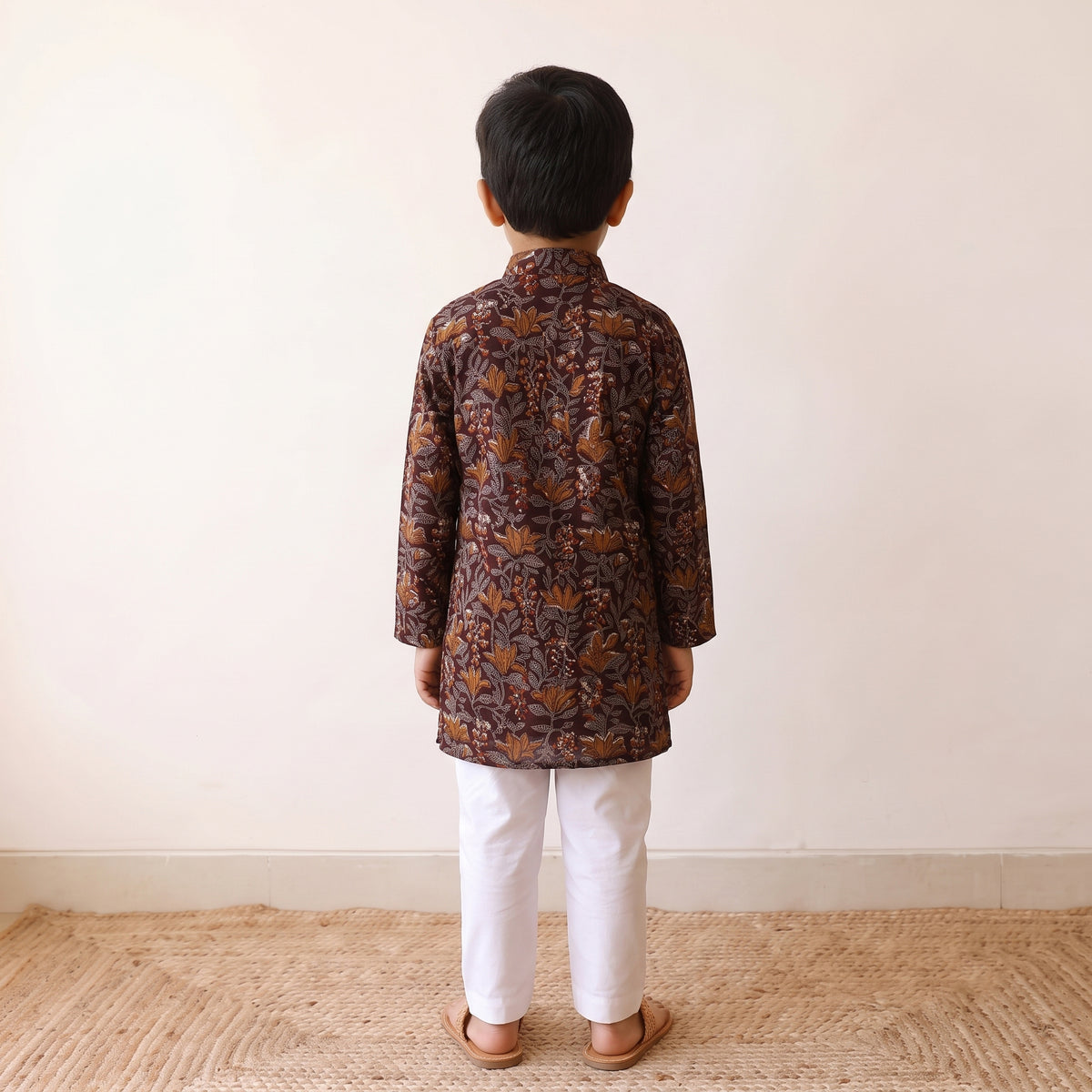 Multicolor - kids pure cotton kurta in bagru block prints