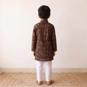 Multicolor - kids pure cotton kurta in bagru block prints