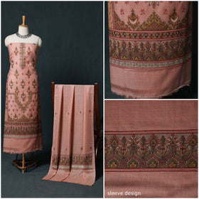 3pc Heavy Chain Stitch Embroidered Wool Unstitched Dress Material Suit Set 40
