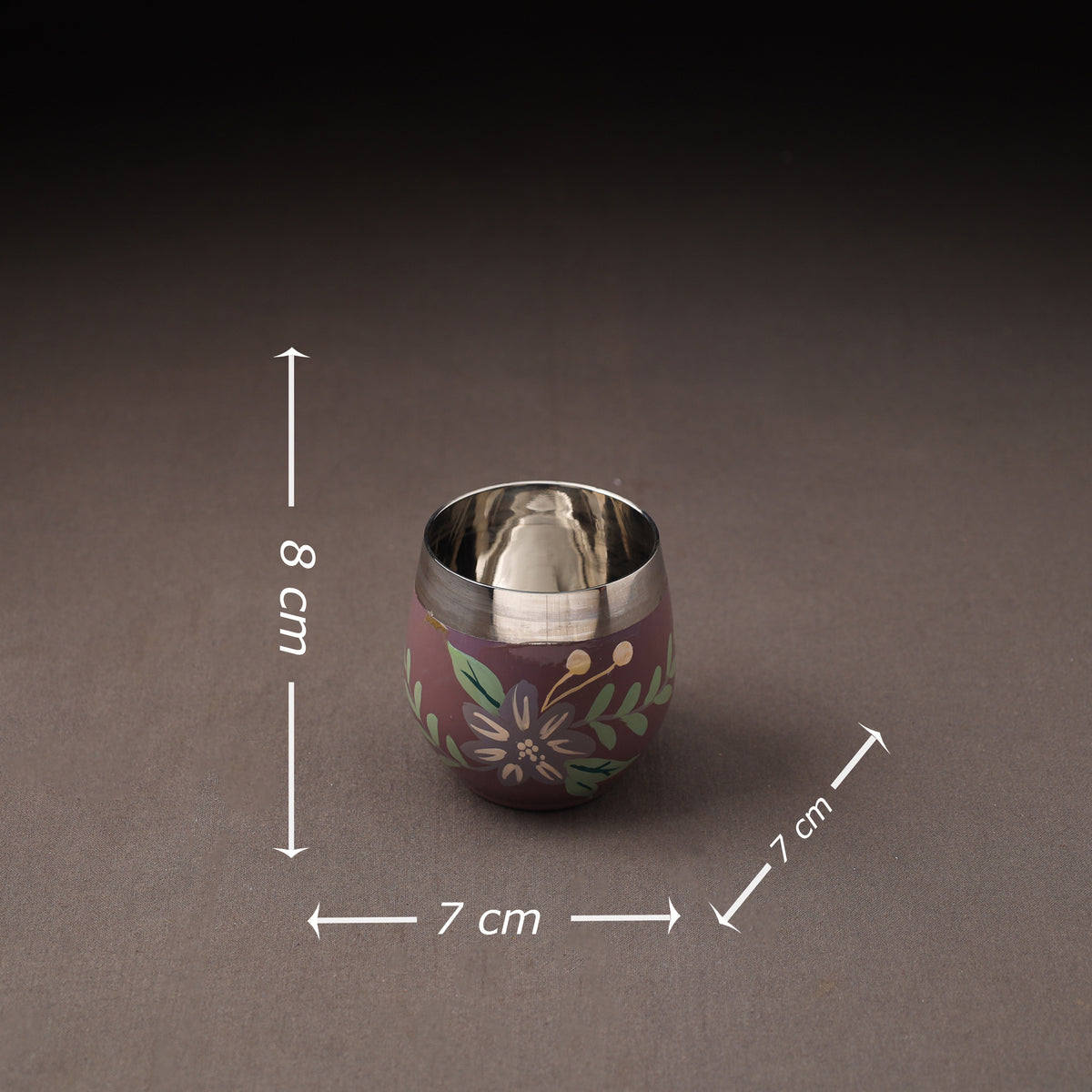 Floral Handpainted Enamelware Stainless Steel Glass 40