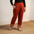 Elastic Waist Slub Silk Plain Palazzo for Women 25