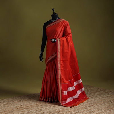 Silk cotton khun saree with ilkal pallu chikki paras border