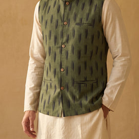 Pochampally Ikat Cotton Men Nehru Jacket 10