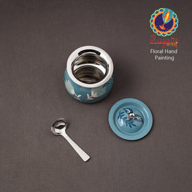 Floral Handpainted Enamelware Stainless Steel Ghee Pot 43