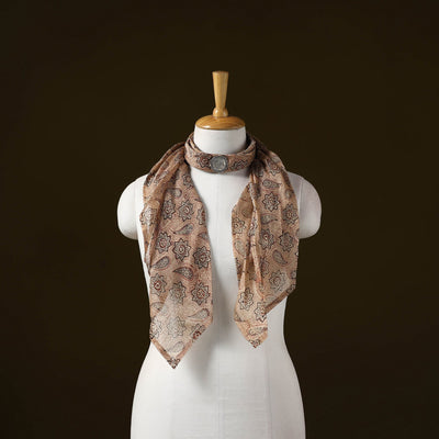 Kalamkari chanderi silk pendant necklace scarf 14