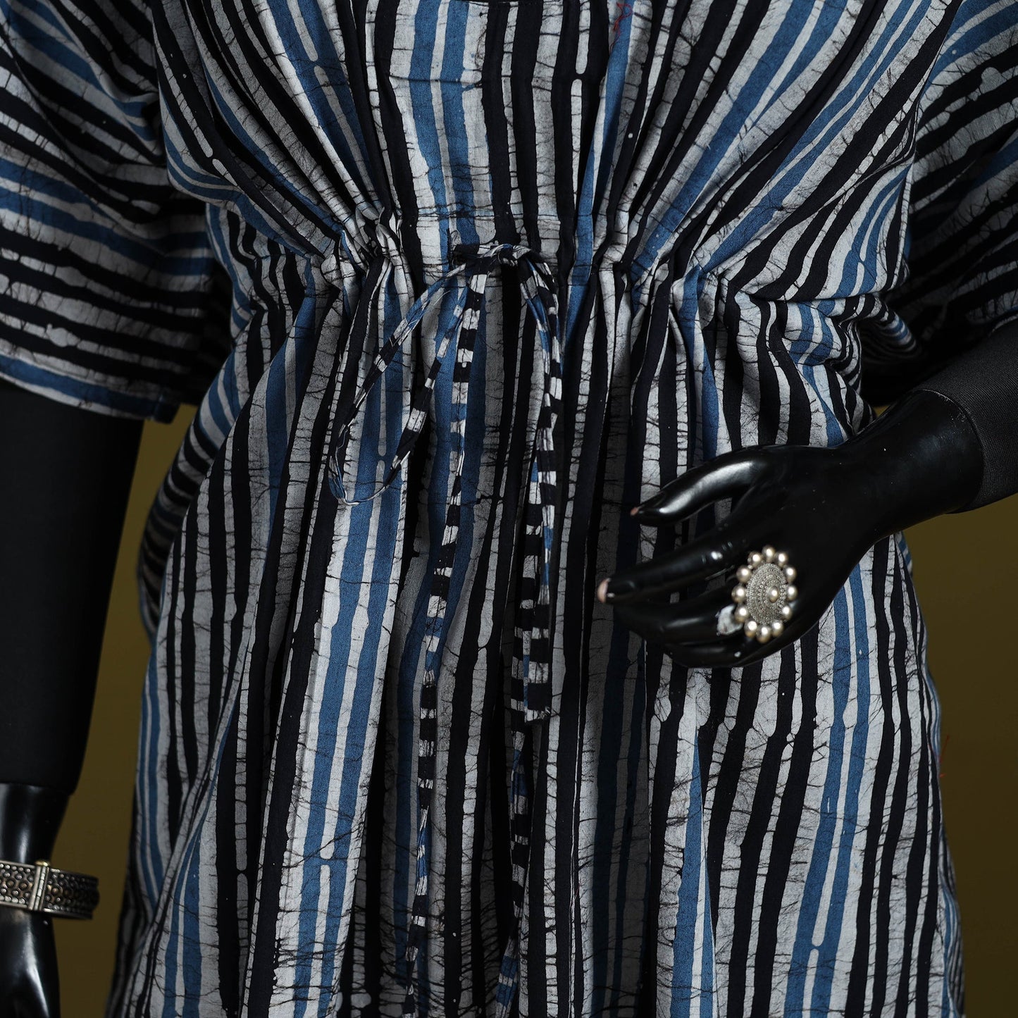 Hand batik cotton medium kaftan 62 - handcrafted