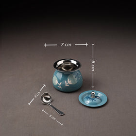 Floral Handpainted Enamelware Stainless Steel Ghee Pot 43