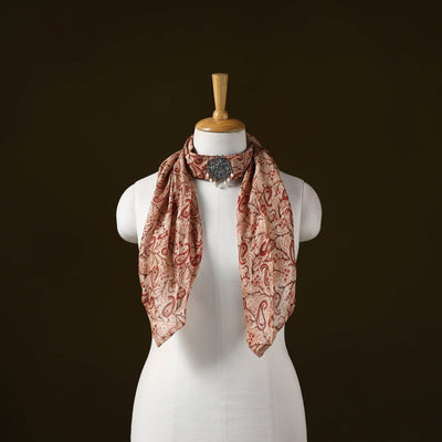 Kalamkari chanderi silk pendant necklace scarf 03