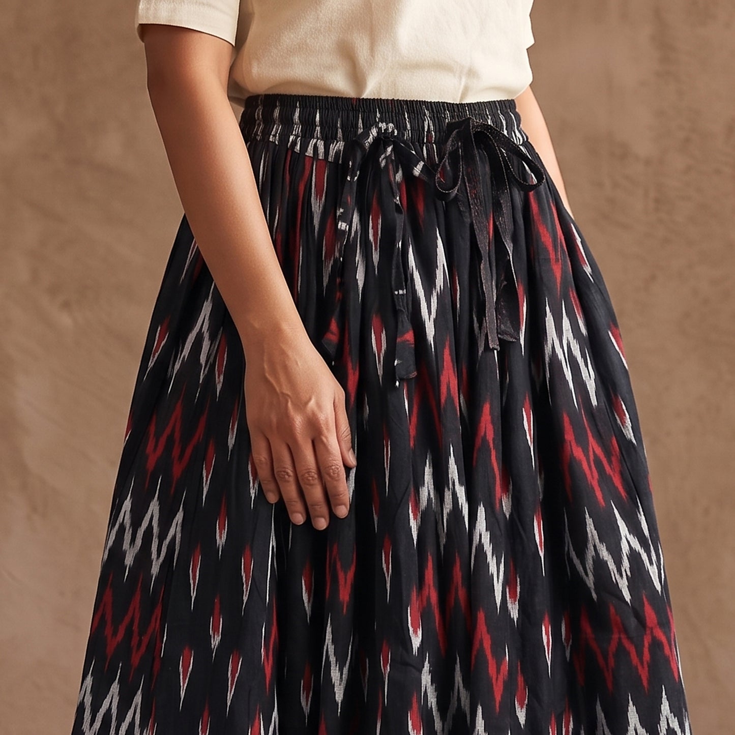 Pochampally Ikat 24 Kali Cotton Long Skirt 01