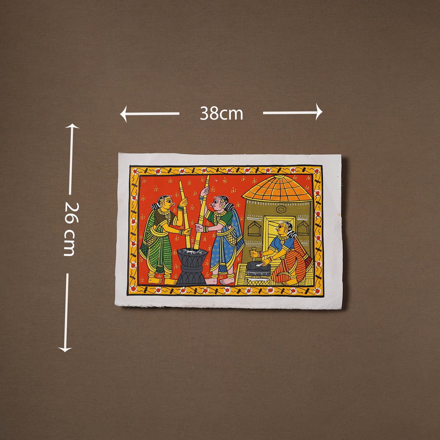 Handpainted Cheriyal Scroll Painting by Dhanalakota Sai Kiran (10 x 15 in) 01