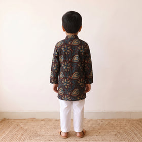 Multicolor - kids pure cotton kurta in bagru block prints