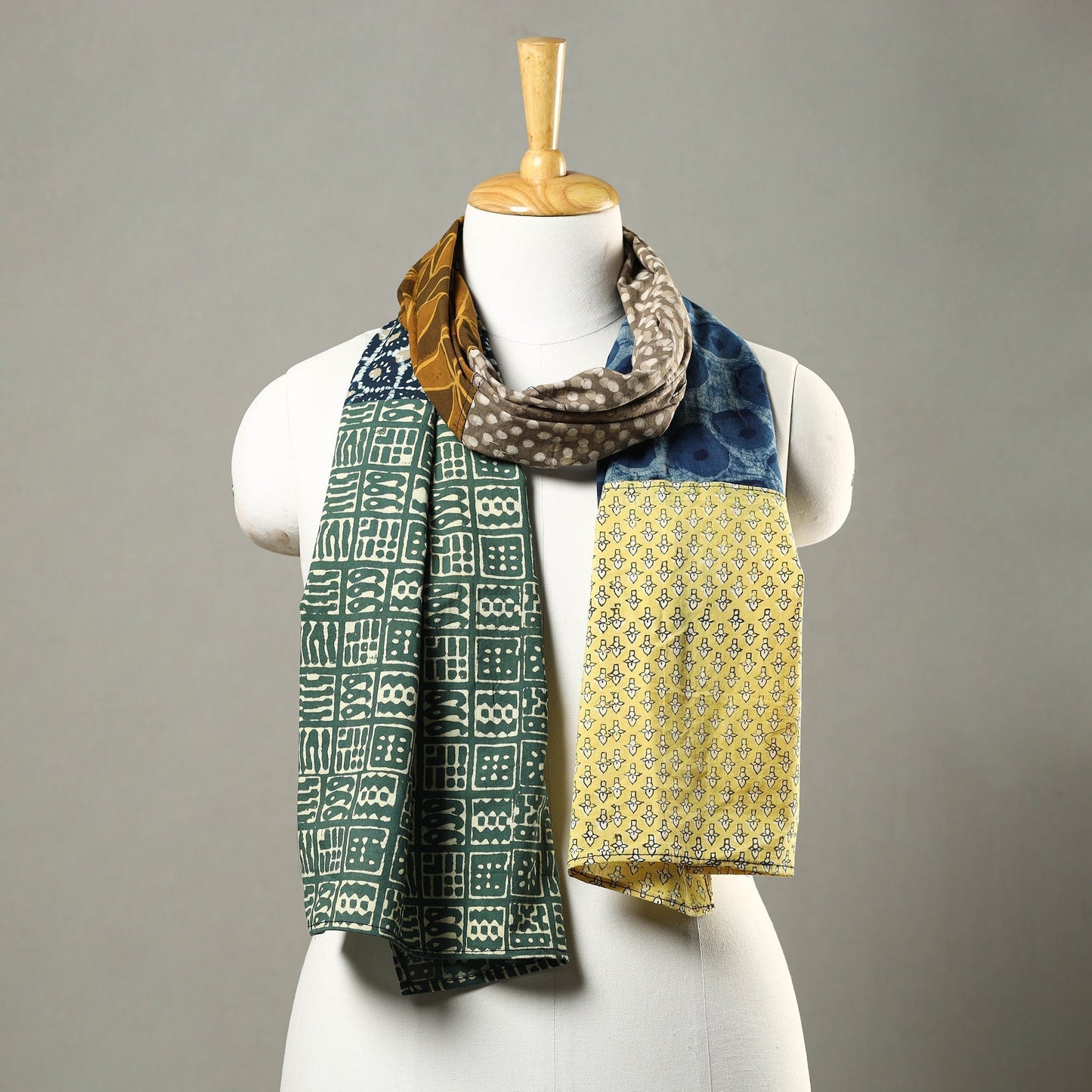Patchwork Block Printed Cotton Stole