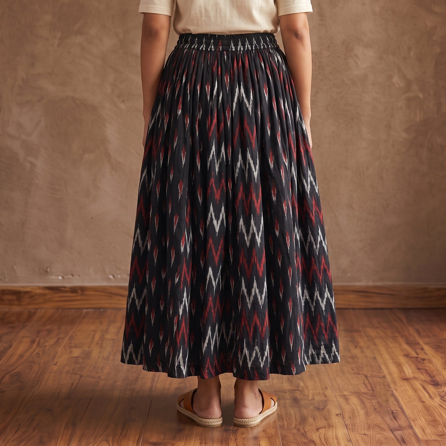 Pochampally Ikat 24 Kali Cotton Long Skirt 01