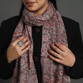 Block Print Pedana Kalamkari Wool Stole