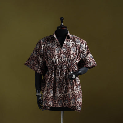 Hand batik cotton short kaftan 22 - handcrafted