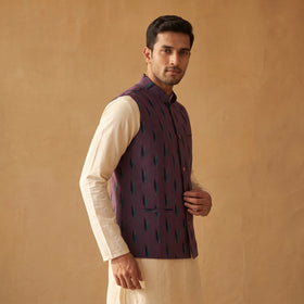 Pochampally Ikat Cotton Men Nehru Jacket 12