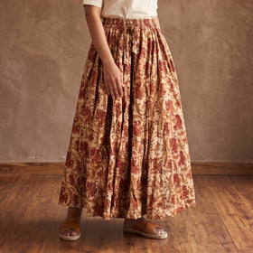 Bagru Hand Block Print 24 Kali Patchwork Cotton Long Skirt 16
