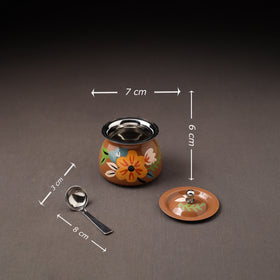 Floral Handpainted Enamelware Stainless Steel Ghee Pot 47