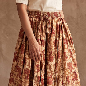 Bagru Hand Block Print 24 Kali Patchwork Cotton Long Skirt 16