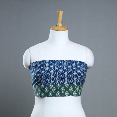 Blue - cotton pipad blouse piece 172 - handcrafted