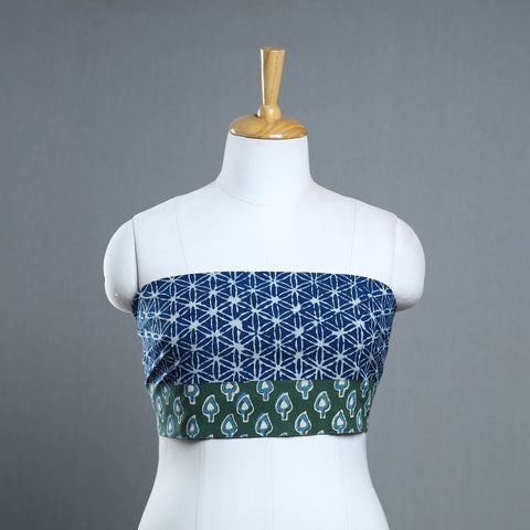 Blue - cotton pipad blouse piece 172 - handcrafted