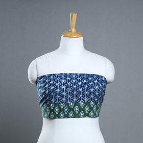 Blue - cotton pipad blouse piece 172 - handcrafted