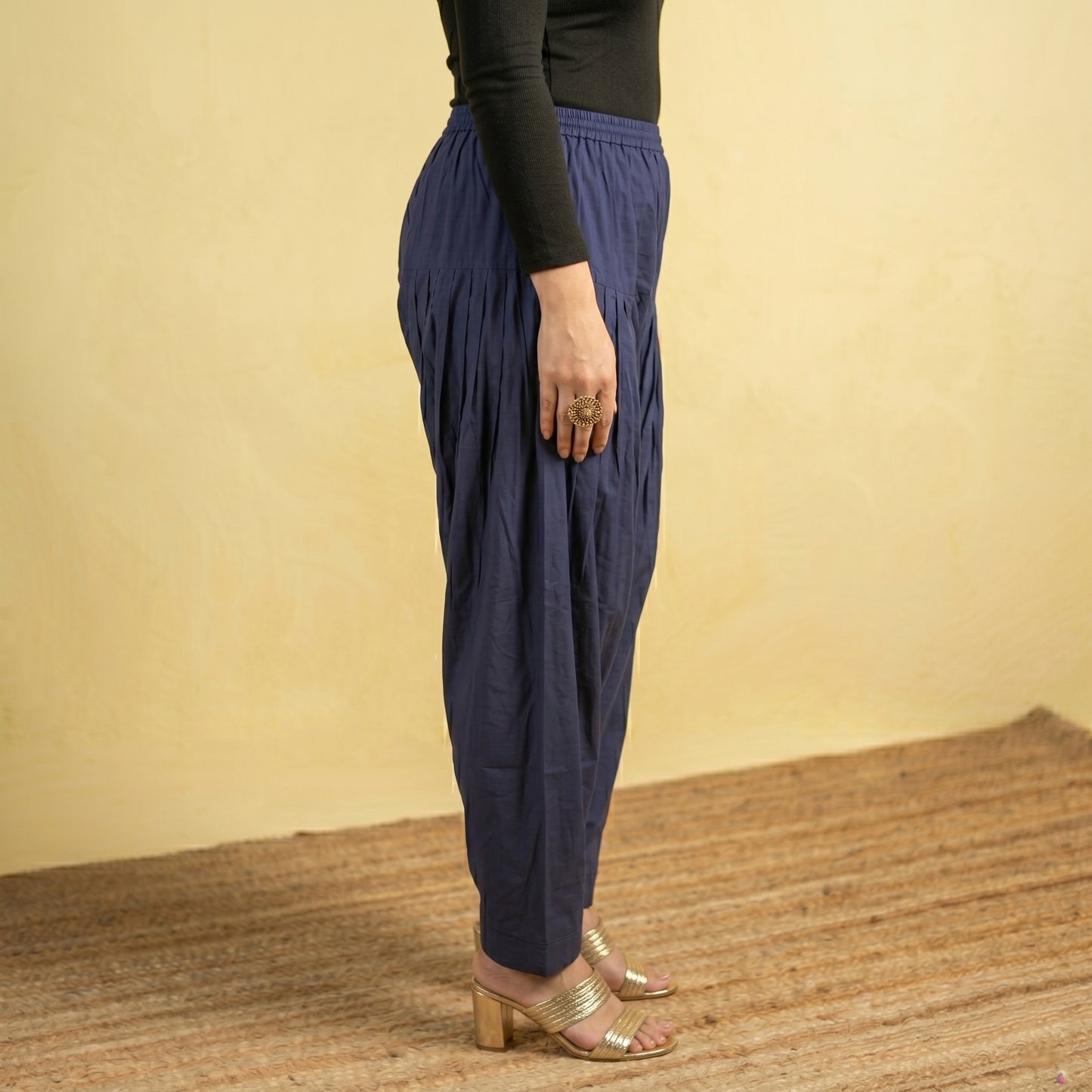 Elastic Waist Cotton Plain Salwar for Women 22