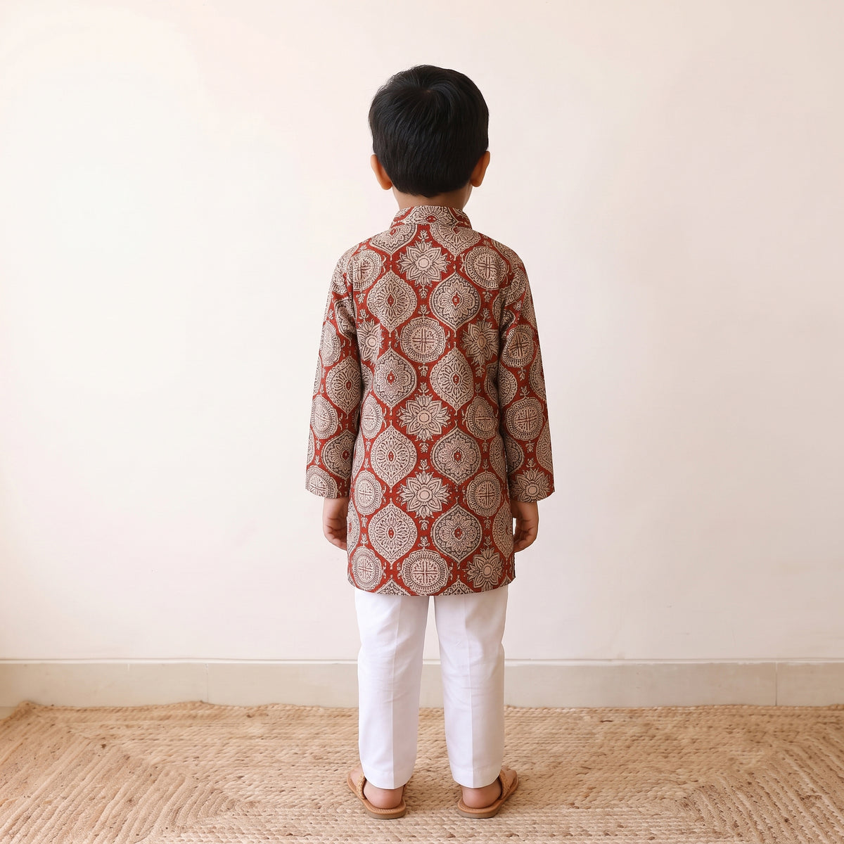 Kids pure cotton kurta in bagru block prints (3-4 years) 98