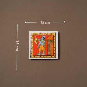 Handpainted Cheriyal Scroll Painting by Dhanalakota Sai Kiran (6 x 6 in) 38