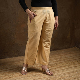 Elastic Waist Cotton Plain Palazzo for Women 18