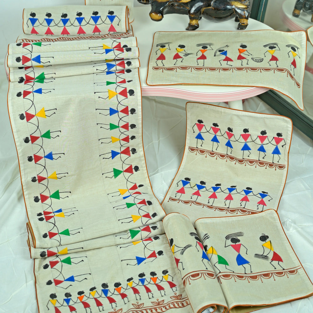 Madhubani Handpainted Chanderi Table Mats