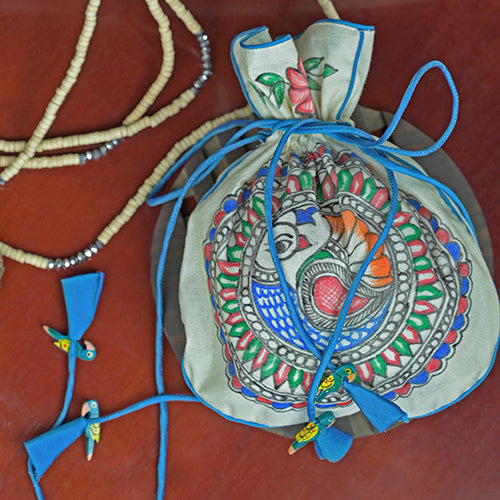 handpainted potli bag