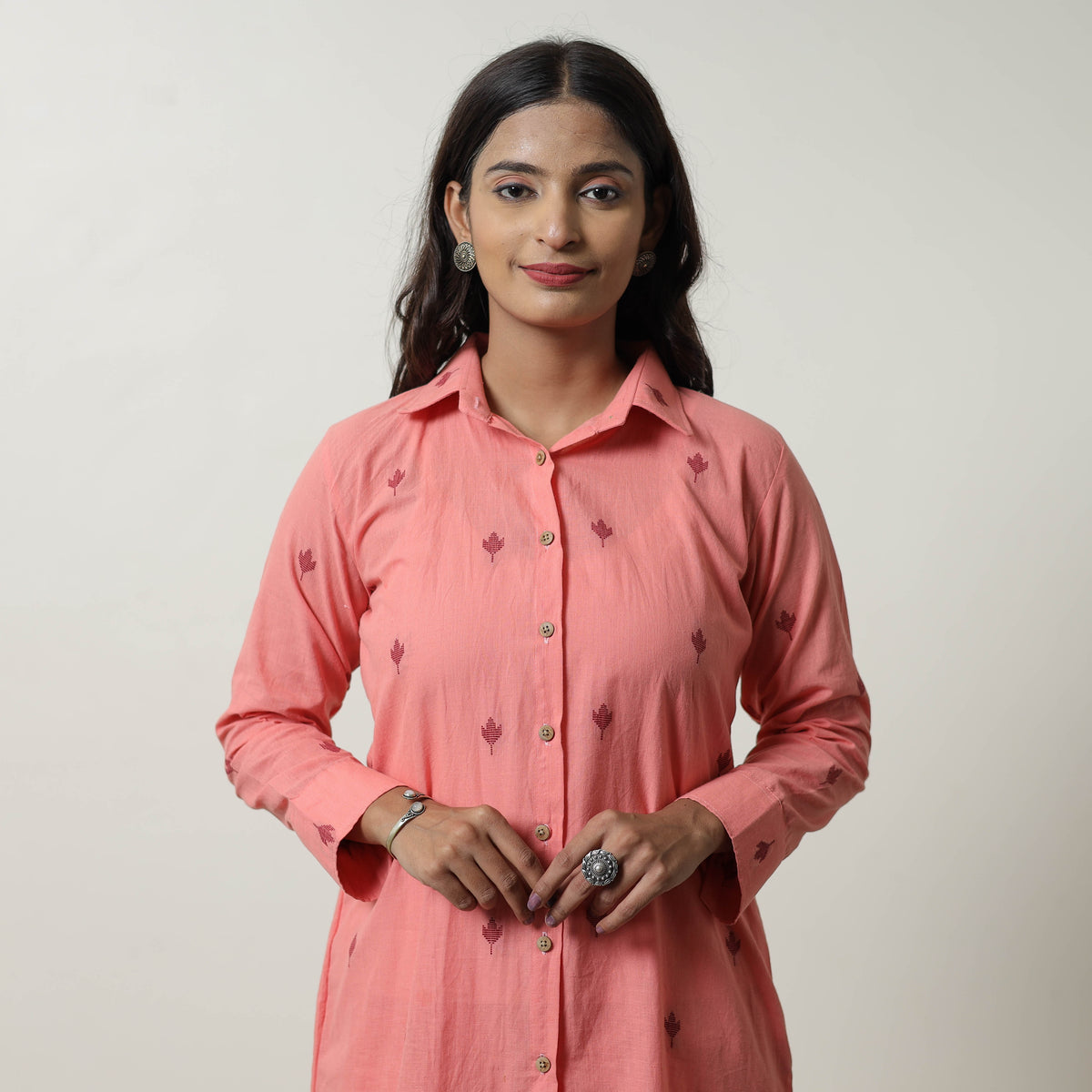 Pink - Jacquard Cotton Co-Ord Set 03