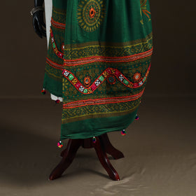Kutch Hand Embroidered Mirror Work Printed Cotton Dupatta 10