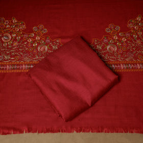 Woolen Full Embroidered Unstitched Dress Material: Kurta, Bottom & Dupatta 10