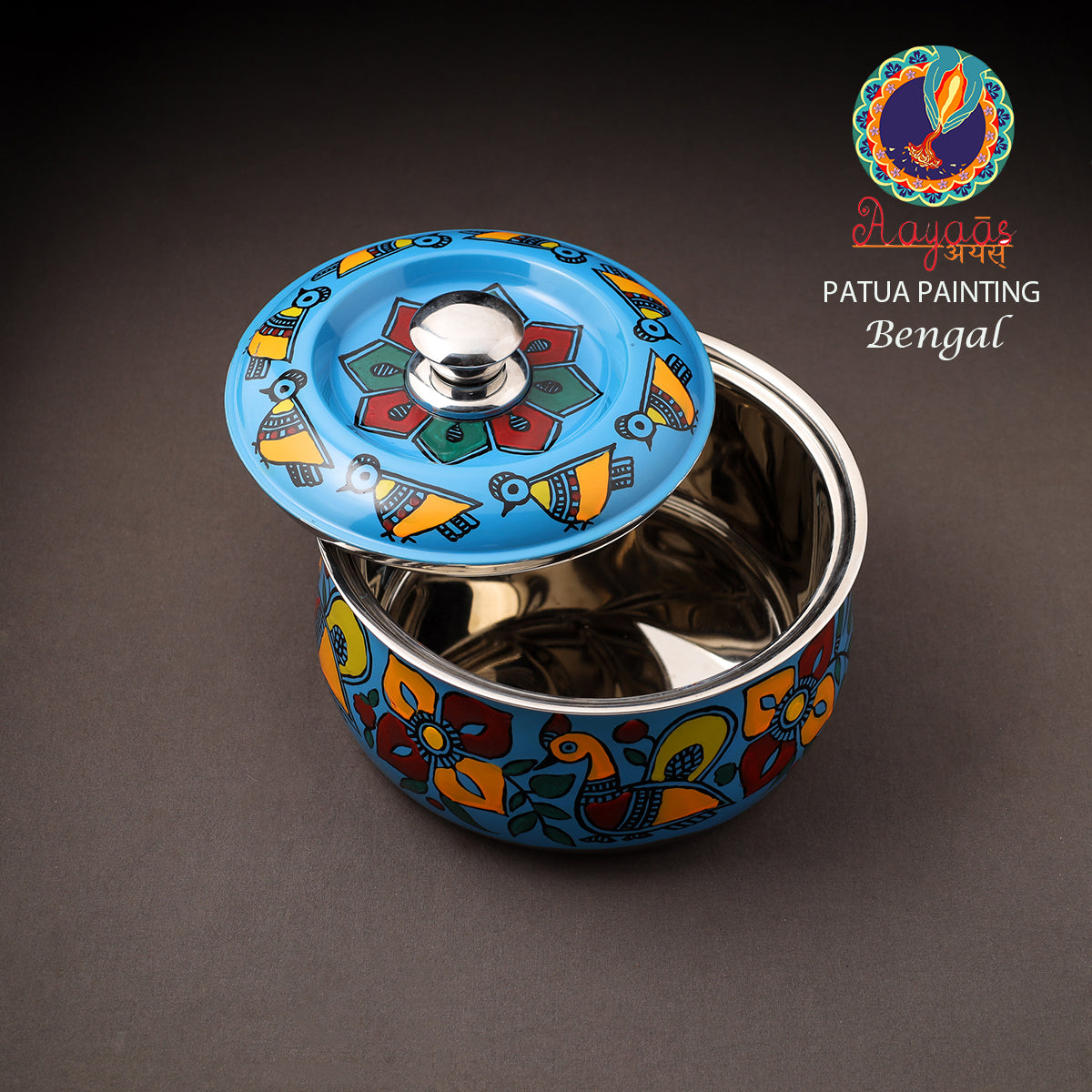 Bengal Patua Handpainted Stainless Steel Casserole 18