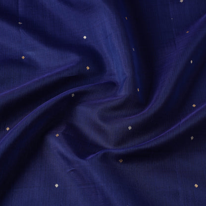 Blue - Traditional Chanderi Silk Handloom Zari Buti Fabric