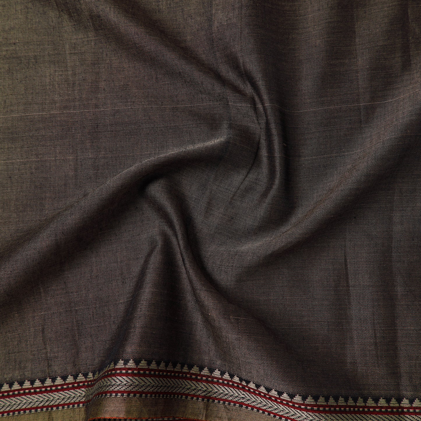 Brown - Prewashed Dharwad Mercerised Cotton Thread Border Fabric 19