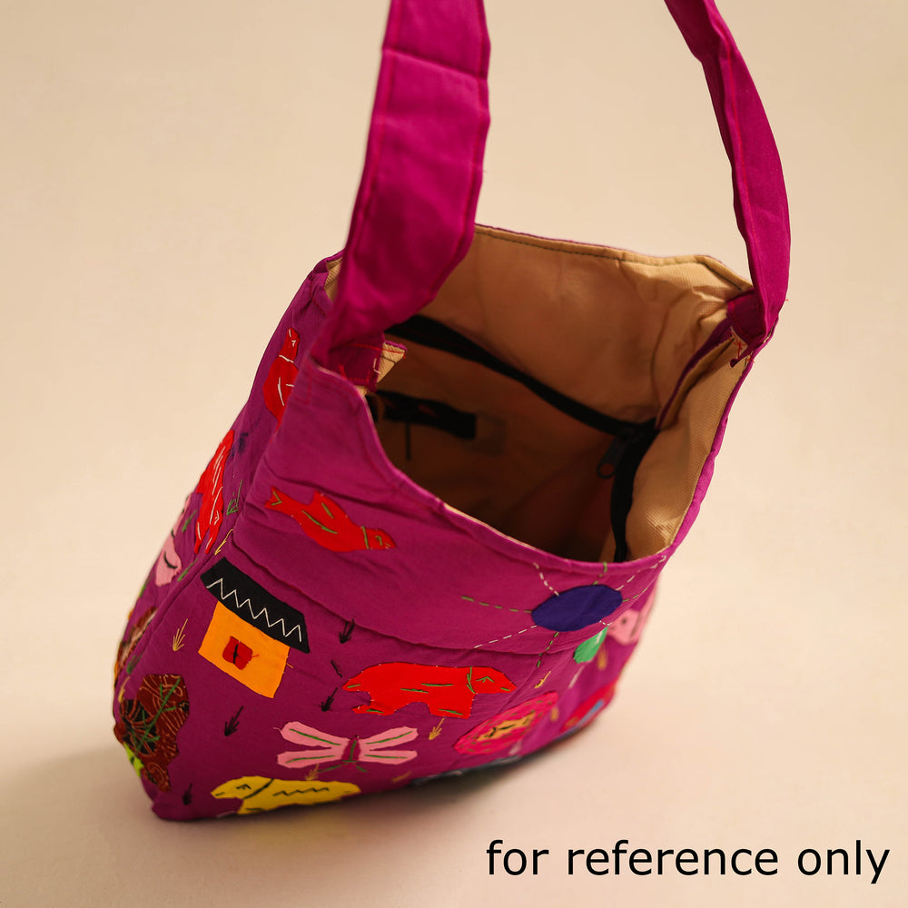 Purple - Pipli Applique Work Shoulder Bag 12