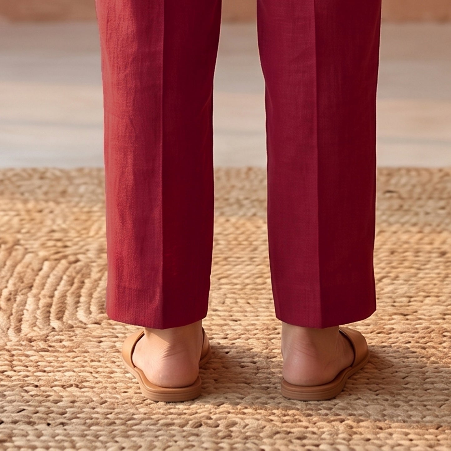 Elastic Waist Cotton Plain Palazzo for Women 35