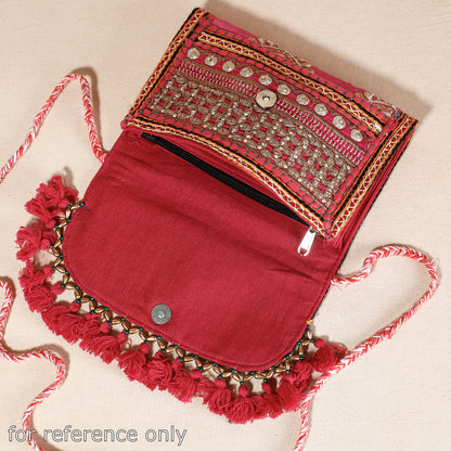 Red - Khambadiya Patchwork Cotton Sling Bag