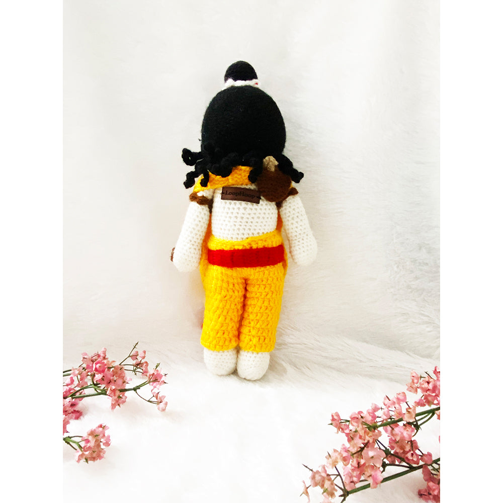 Handmade Crochet Car Rakhi With Krishna Toy