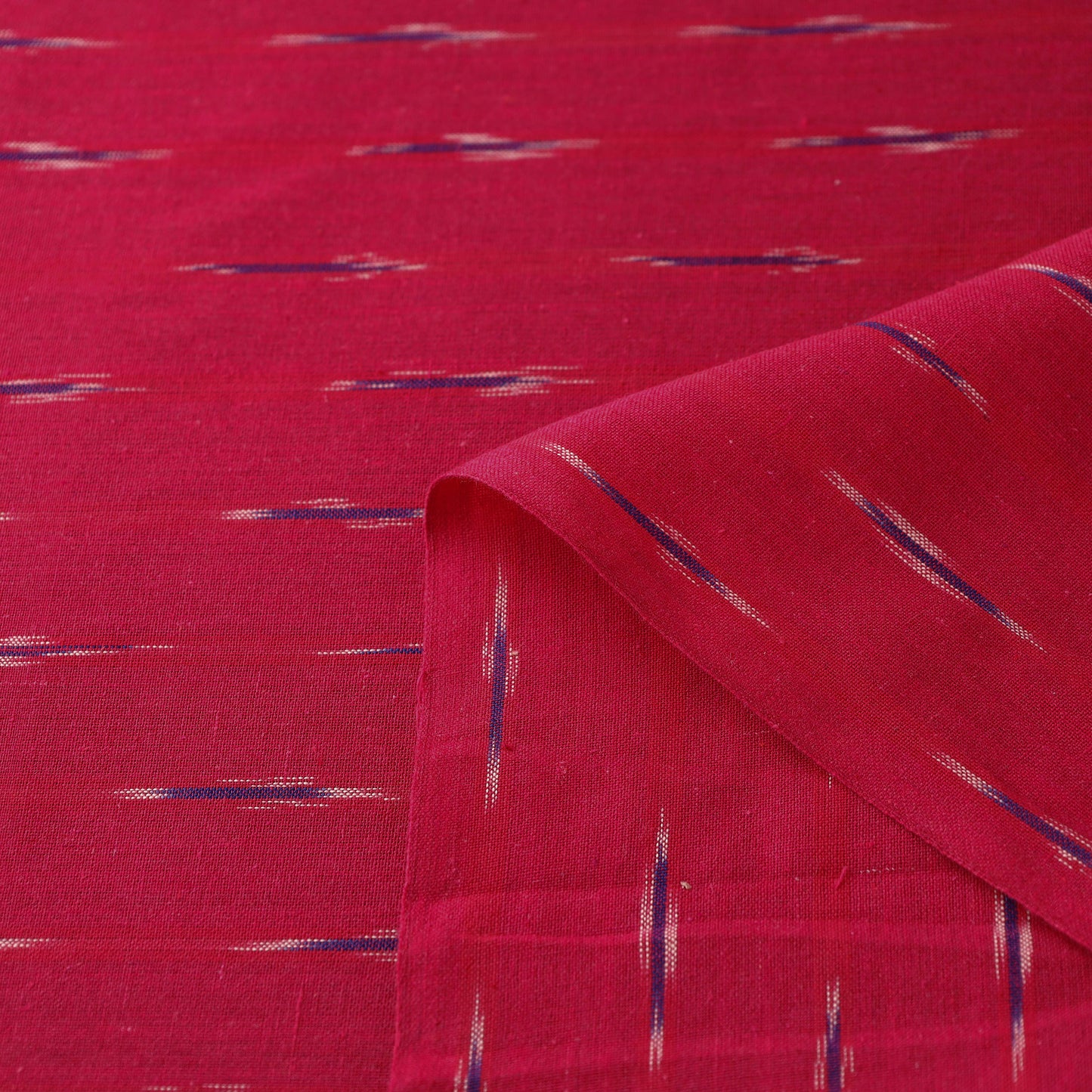 Pink - Pure Cotton Pochampally Ikat Fabric 08