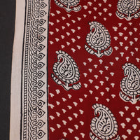 Red - Hand Block Modal Silk Bagh Print Fabric 01