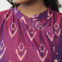 Purple - Mercerised Cotton Pochampally Ikat Kurta (A-Line) 01