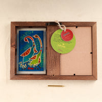 Mayur - Madhubani Glass Photo Frame with Clock