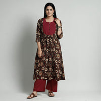 Multicolor - Bagru Block Printed Cotton Kurta with Palazzo Set